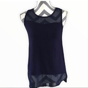 Vince Camuto XS Sleeveless Navy Blue Top
